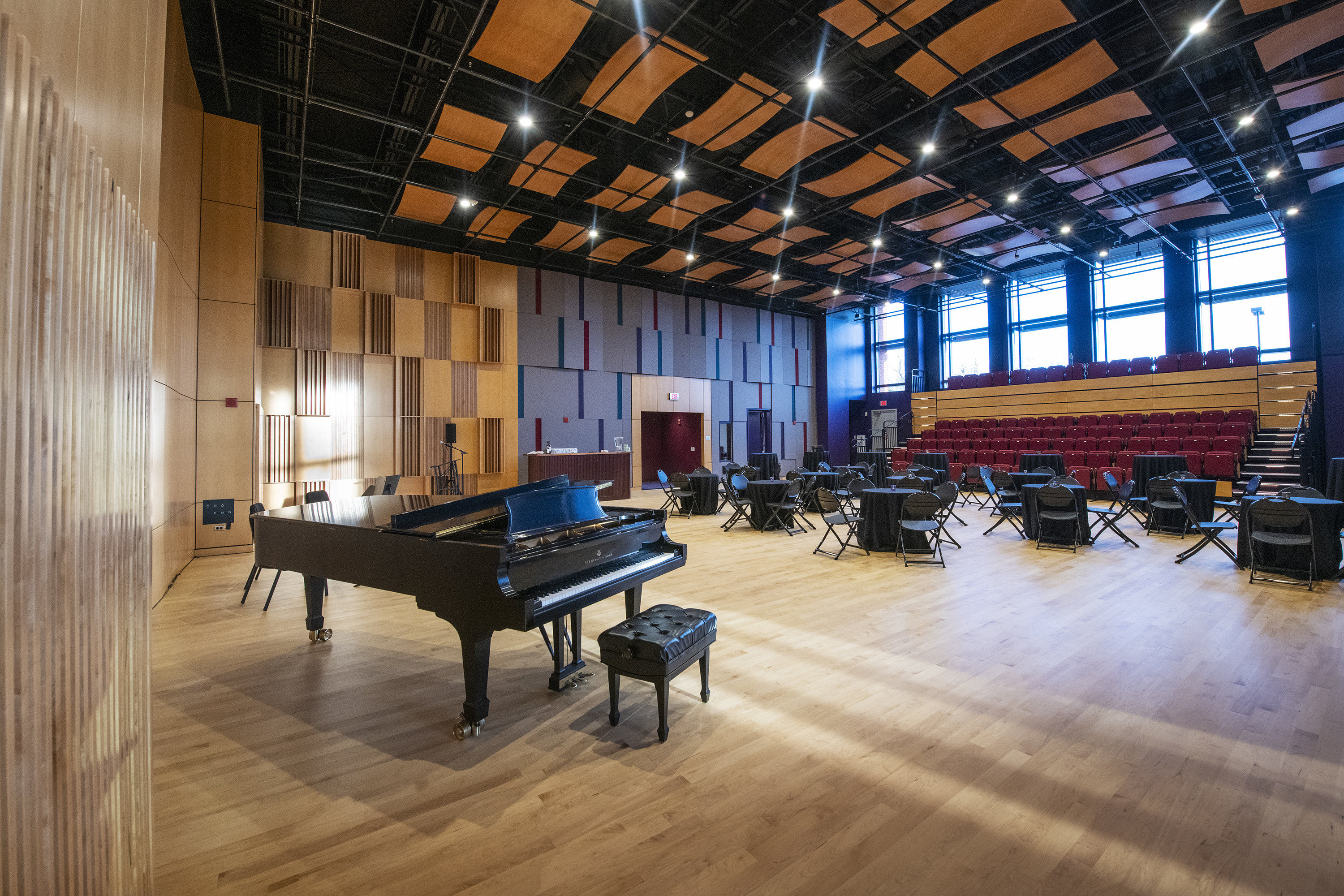The large rehearsal hall in the new Education and Rehearsal wing.
