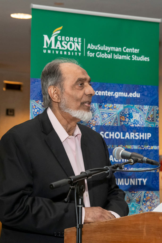 M. Yaqub Mirza speaking in honor of the late AbdulHamid AbuSulayman, at the Center for Global Islamic Studies naming event