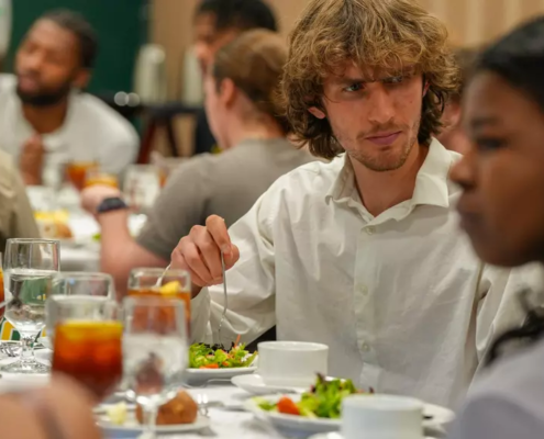 Student-athletes enjoying the event