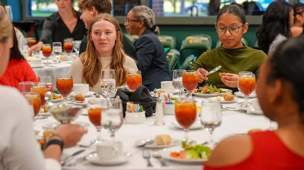 Student-athletes enjoying the event