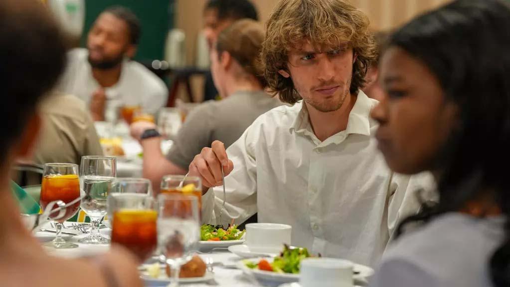 Student-athletes enjoying the event