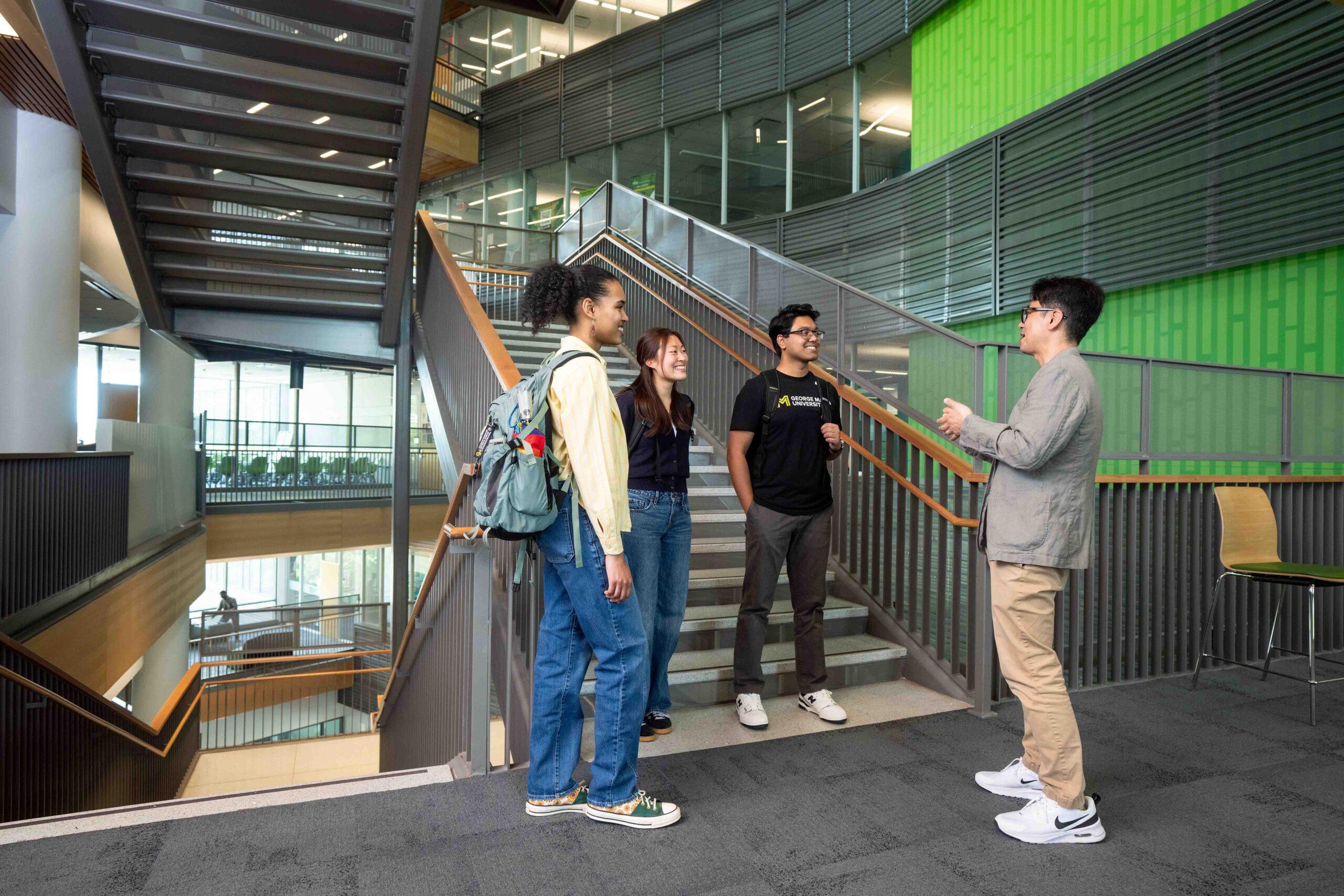 CHSS students and faculty in Horizon Hall on the Fairfax Campus.