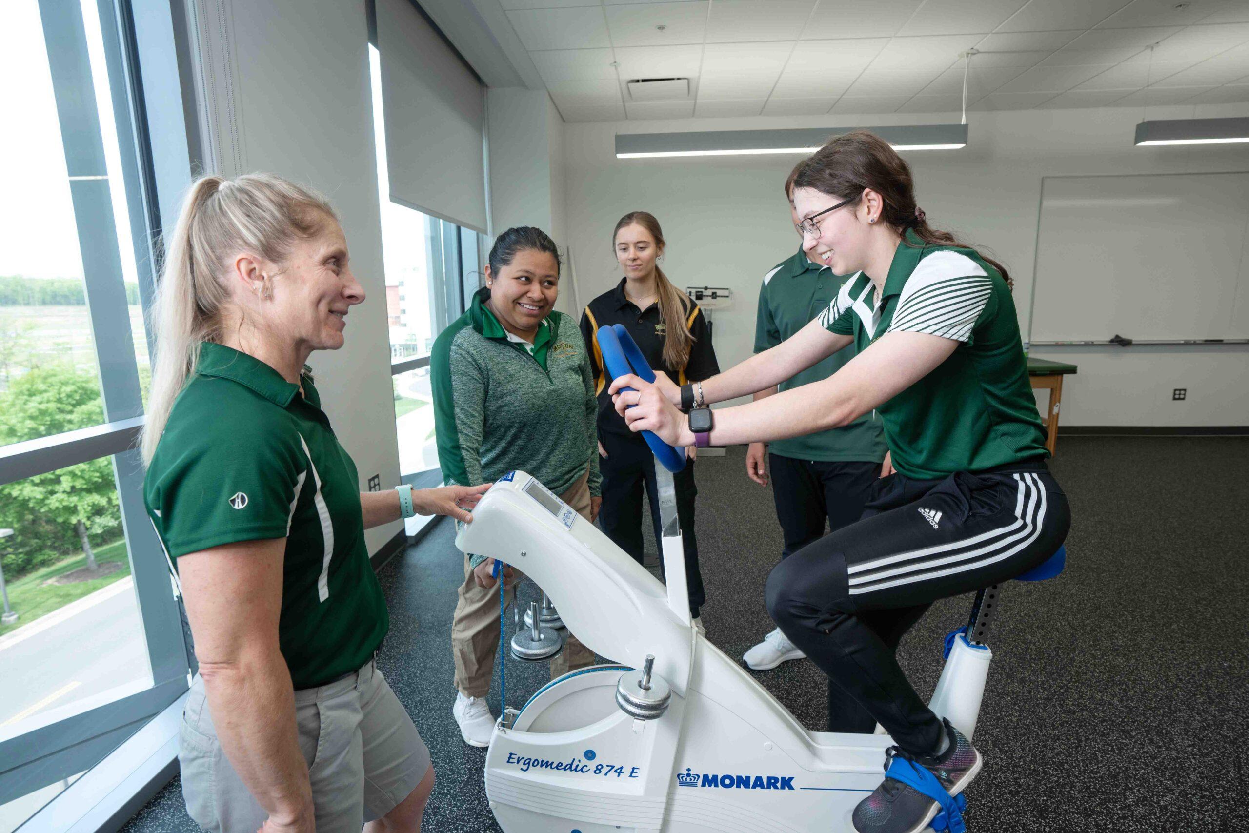 Kinesiology students gathered for a demo