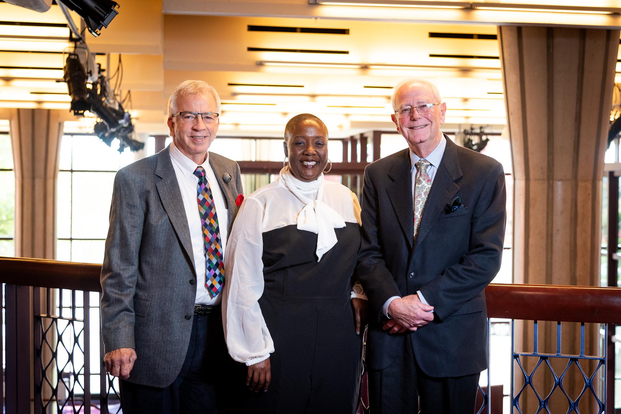 Daniel Tucciarone, Sheyna Burt, and Thomas Sabal standing together.