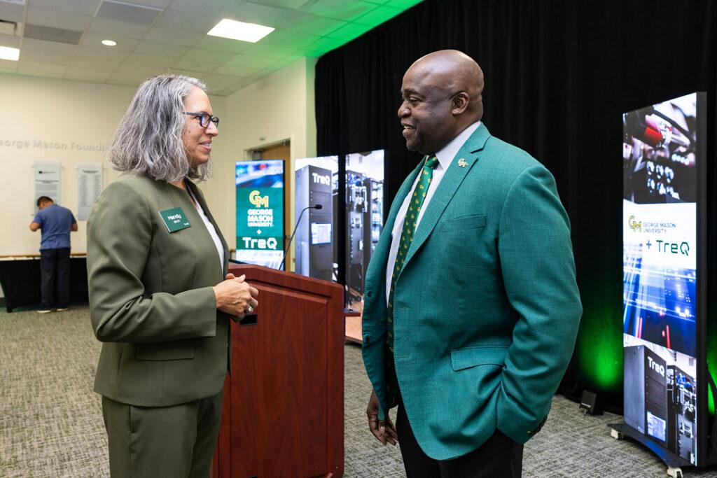 George Mason President Gregory Washington and TreQ CEO and Founder Mandy Birch